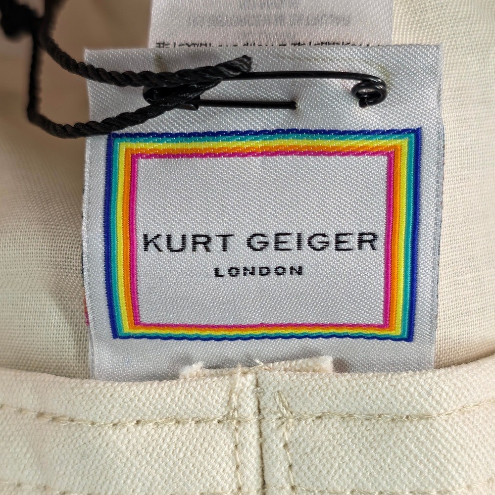 Kurt Geiger Womens London southbank Bucket Hat OS Periwinkle Blue Logo Patch NEW - Picture 5 of 10